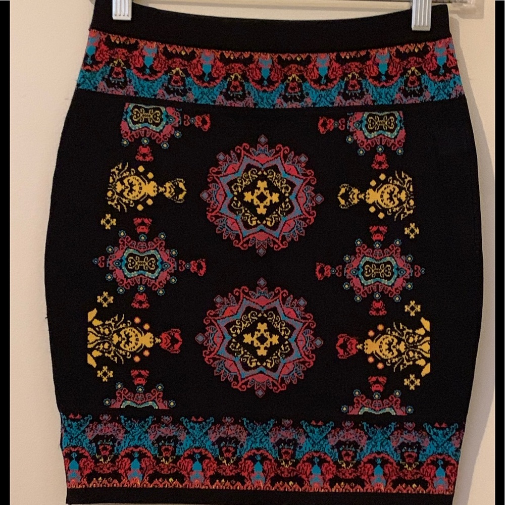NWOT BEBE Multi Colored Mini Skirt